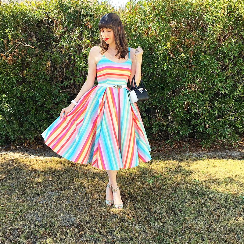 candy stripe midi dress